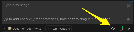 Slash commands menu showing available commands